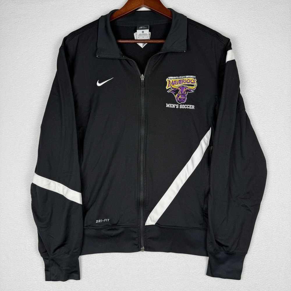 Minnesota State Mavericks Nike Track Jacket Mens Medium Black Soccer Embroidered